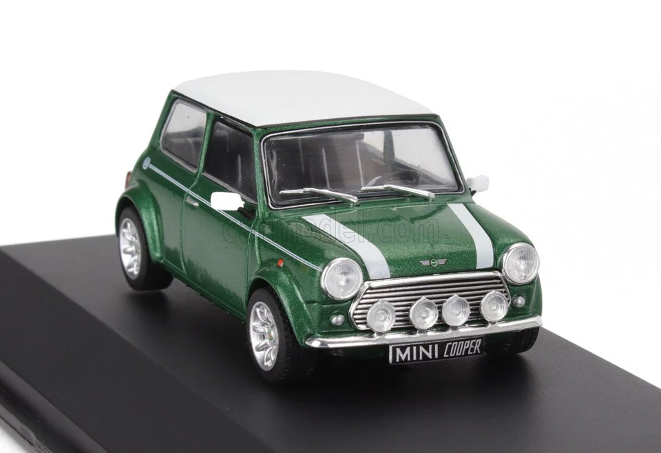 MODELLINO AUTO STATICO SOLIDO MINI COOPER S 1994 VERDE/BIANCO SCALA 1:43 - Immagine 4 di 4