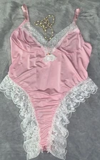 NEW Shiny Teddy Bodysuit  3X SOFT Frilly Lacy Coquette Lolita Cheeky Lingerie