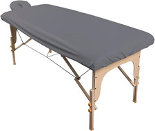 Waterproof Massage Table Cover Set Spa Treatment Sheet with Face Rest Cover Grey