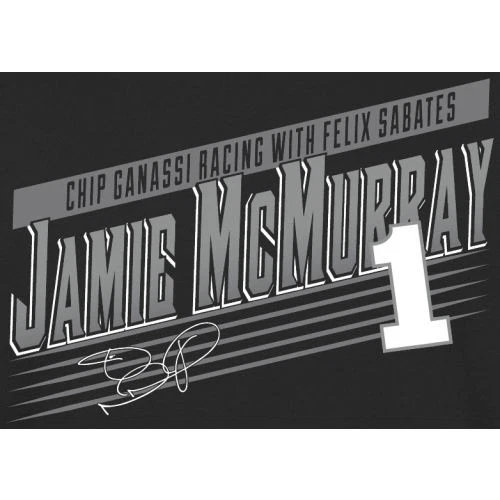 男式黑色 Jamie McMurray 摇摆轴 T 恤 — 第 2/2 张图片