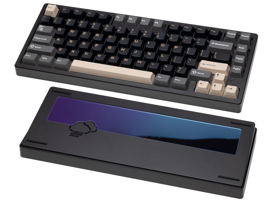 WOBKEY Rainy75 Lite Mechanical Keyboard HMX Violet Linear Switches - Black