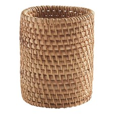 Natural Rattan Toothbrush Holder Eco-Friendly Bamboo Bathroom Organizer Storage