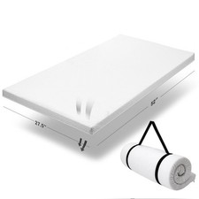Organic Cotton Covered Toddler Mattress Topper Ventilated 2-Inch Memory Foa...