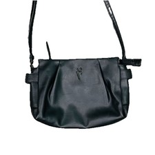 Simply Vera Womens Purse Vera Wang Black PU Leather Multi Pocket Shoulder Bag