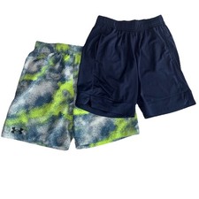 Under Armour All in Motion Athletic Shorts Boys Youth Size Medium Set of 2 Blue