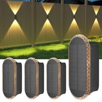 Solar Wandleuchten AußEn Up Down LED Wasserdicht IP65 Garten Terrasse 4 StüCk