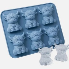 Ice Ball Maker Mold for Whiskey Cocktails Highland Cow 3D Ice Cube Tray Silicone