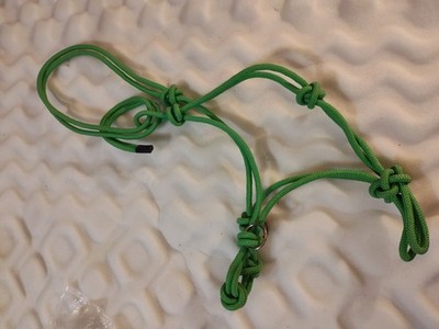 Rope Horse Riding Halter Heavy With Correction Knots On Noseband And Rein Rings