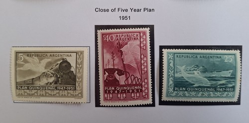 RARE 1946- Argentina lot of postage stamps & Souvenir Sheet Mint - Bild 6 von 13