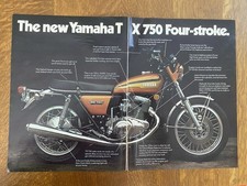 70s Vintage Yamaha Motorcycle Print Ad Poster 1973 TX-750 Enduro Magazine Advert