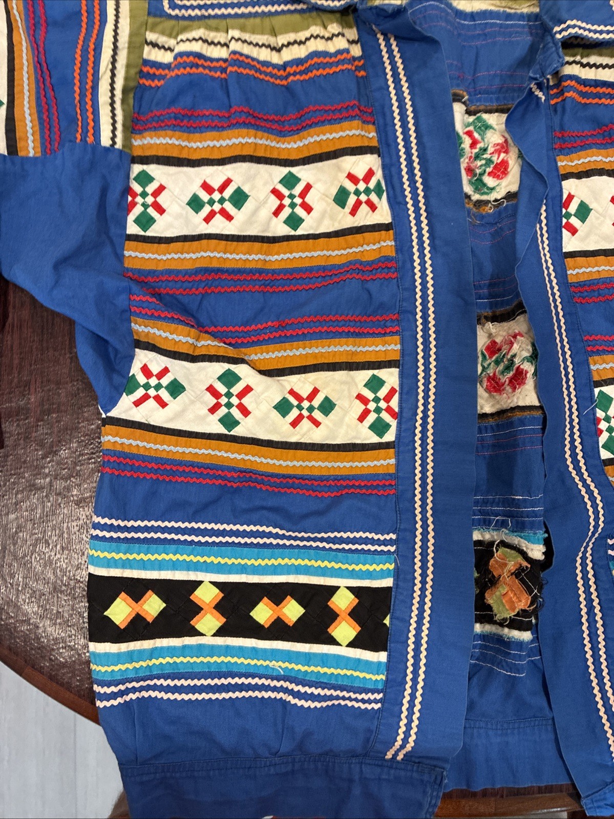 Vintage Seminole Patchwork Unlined Jacket Native … - image 3