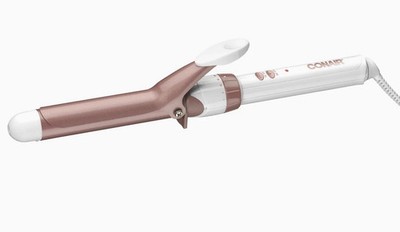 Conair Double Ceramic 1'' Curling Iron, Classic Curls. Rose Gold/White. No Box