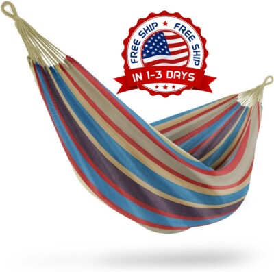 Hammock Hamaca Para Patio Jardin Mexicanas De 450 Libras Hamaca Doble Portátil..