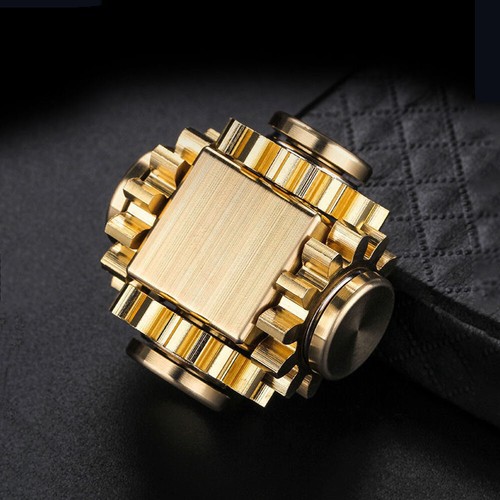 Brass Gear Linkage Hand Spinner Finger Toy EDC Gearwheel Bearing Gyroscope Gift - Picture 2 of 7