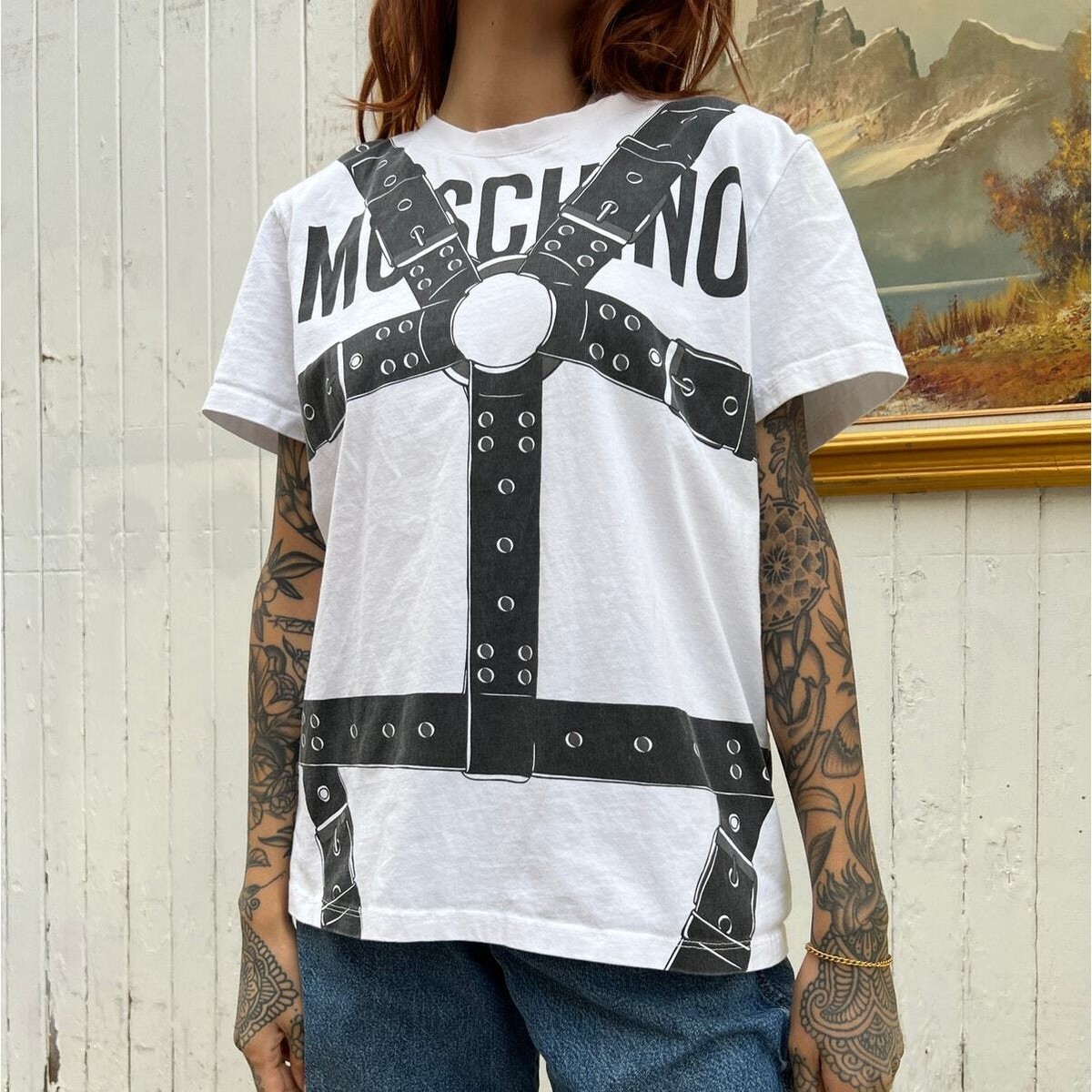 Moschino Bondage Kink Graphic T-Shirt | Size Small | eBay