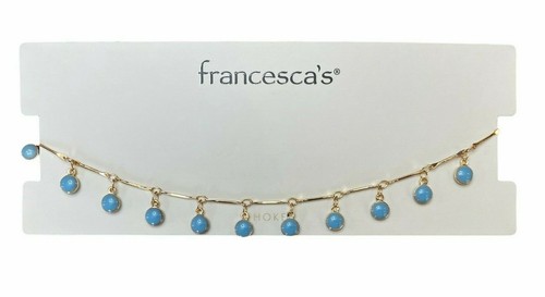Francesca's Choker Gold with Light Blue 
