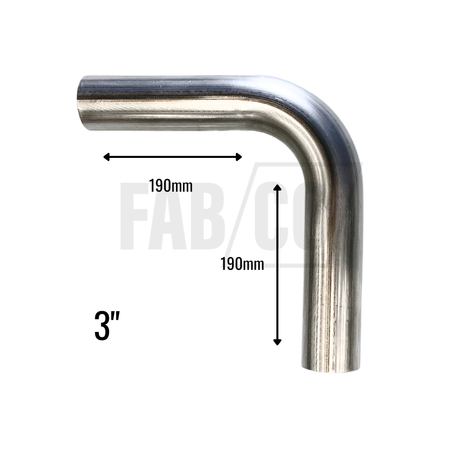 Stainless Steel Exhaust Mandrel Bend - 90 Degree, 38mm Diameter, Performance