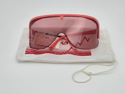 Brevettato Baruffaldi Pink Frame Pink Anti Fog Shield Wrap Sunglasses w/ Case