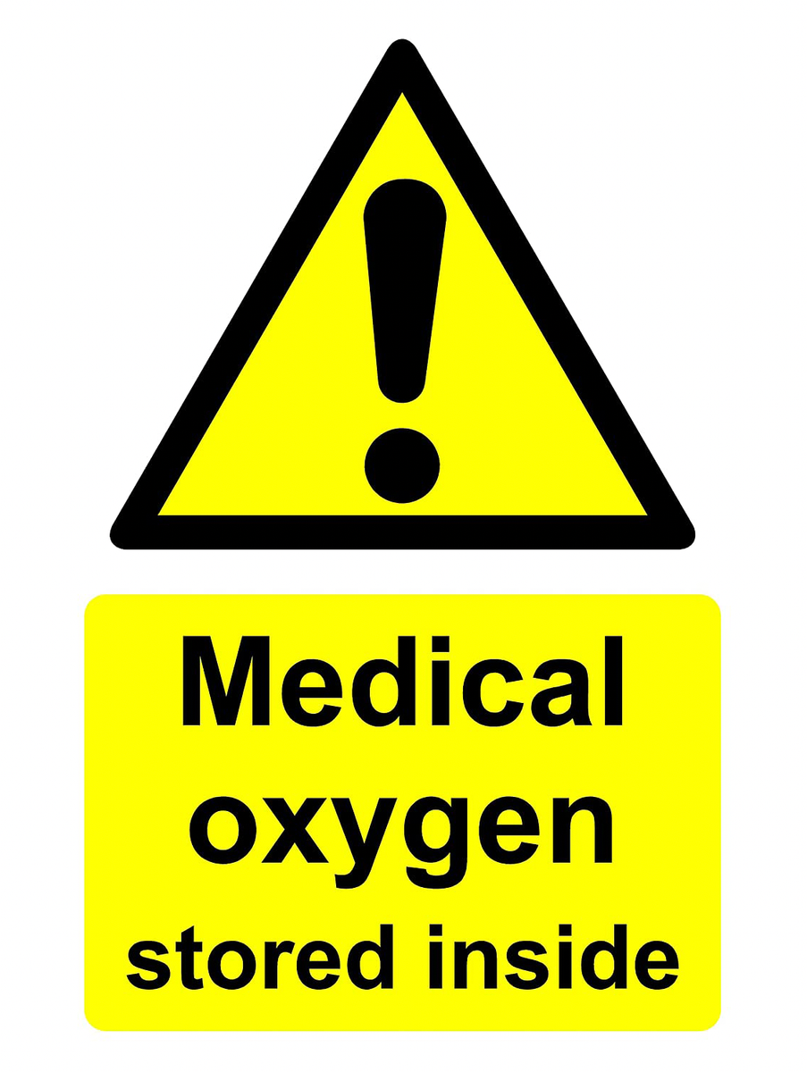 5x3 Sign Sign O2 Emergency Oxygen Sticker Decal - 5x3.5 Inch Vinyl Safety Sign ...