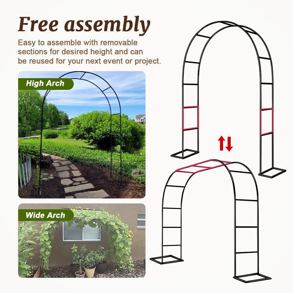 Wedding Arch Metal Garden Arch Garden Arbor Trellis For Climbing Plants ...