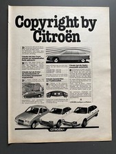 1980 Copyright by Citroen CX GSA Visa Original Vintage Werbung Reklame advert