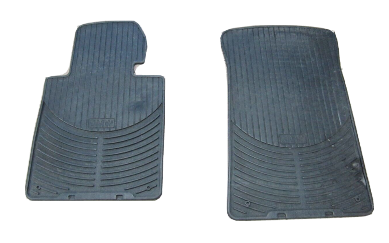 9906 BMW E46 FRONT LEFT RIGHT RUBBER ALL WEATHER FLOOR MATS BLACK OEM⭐