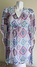 NWT Miken Swim Swimsuit Bikini Cover Up Dress Tunic Size M Pink Lavender