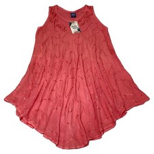 Emily Stacy Sleeveless Asymmetrical Hem Scoop Neckline Dress/SwimCoverup Sz L/XL