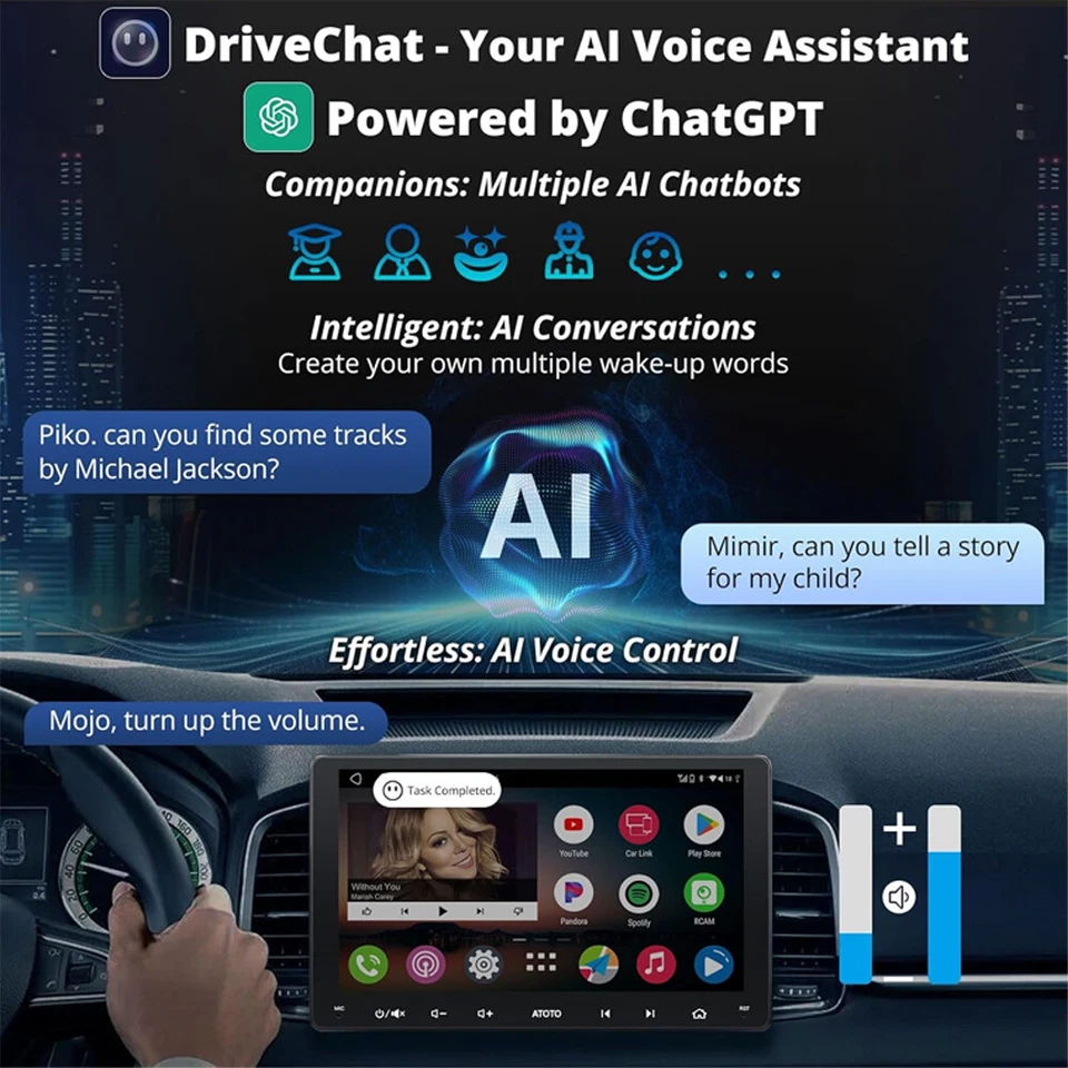 ATOTO A6 PF Android 9" Autoradio Navi Carplay Android Auto ChatGPT-AI GPS Kamera - Bild 2 von 4