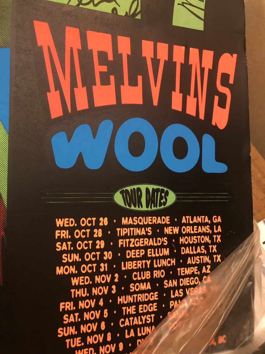 MELVINS 1994 L7 MELVINS WOOL TOUR POSTER SIGNED (NOT SURE WHO ALL