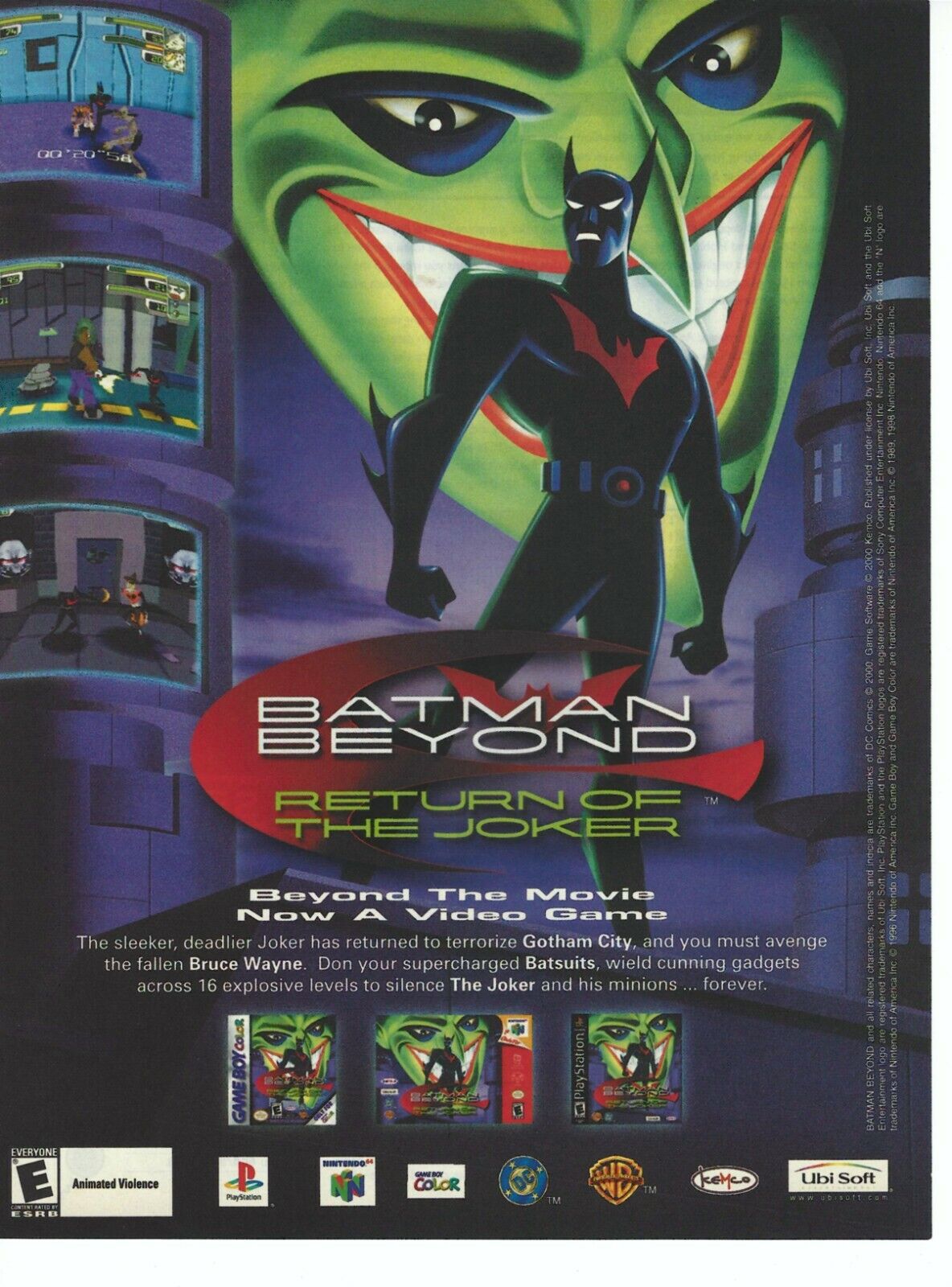 Batman Beyond: Return of the Joker Print Ad/Poster Art Playstation PS1 N64
