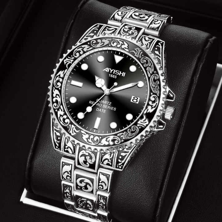 AIYISHI Retro Vintage Fully Automatic Waterproof Metal Band Quartz
