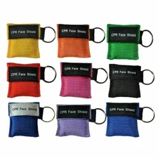 CPR Face Mask Key Chain Kit - Face Shield Masks ( 30-pack ) MULTI COLORS
