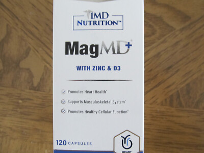 MagMd+  IMD Nutrition  Magnesium with Zinc and D3, Promotes Heart Health 120 Ct