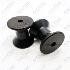2 Pack 3 Inch Mounting Width Boat Trailer Black Molded Rubber Bow Stop Rollers
