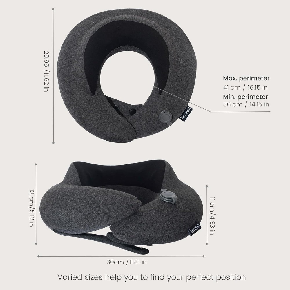 Inflatable Neck Pillow with Acupressure Memory Foam for Travel Support Inflatable Neck Pillow with Acupressure Memory Foam for Travel Support