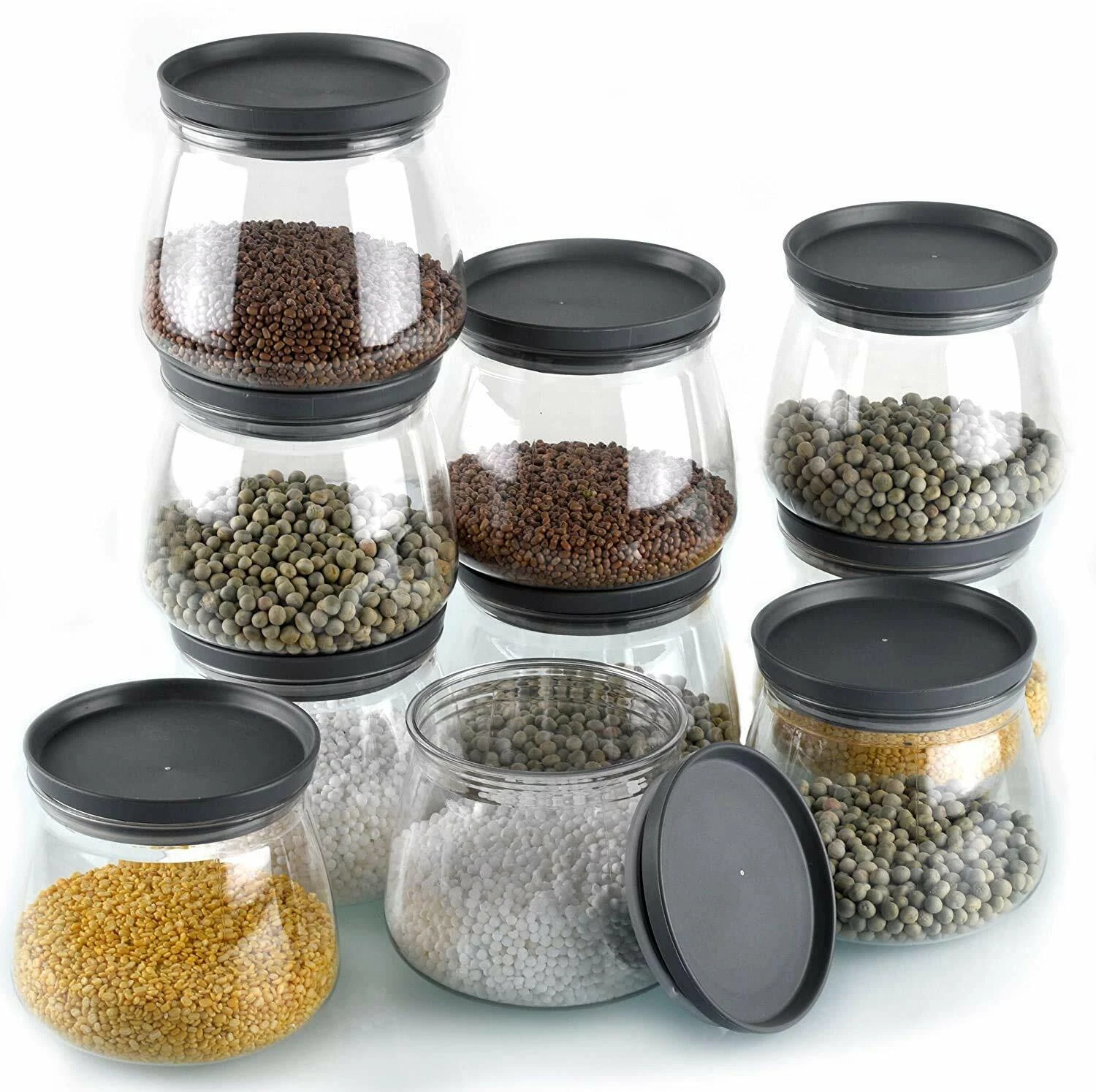 Container BPA-Free ,800ml , Air Tight Kitchen Storage Plastic, set of 6