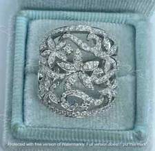 2.40Ct Lab-Created Diamond Engagement Band Ring 14K White Gold Finish
