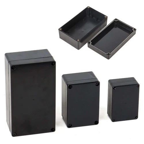Caja de conexiones eléctricas hágalo usted mismo recinto de proyecto de plástico negro impermeable 2 piezas EE. UU. - Imagen 4 de 25