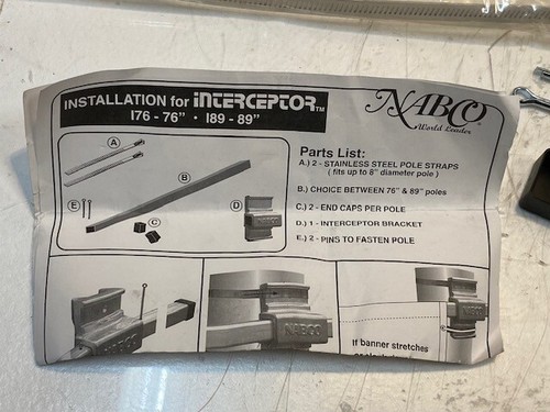 Nabco Interceptor I76 - 76" | I89 - 89" Flag Pole Dual BNR Pole Banner Bracket - Picture 6 of 11
