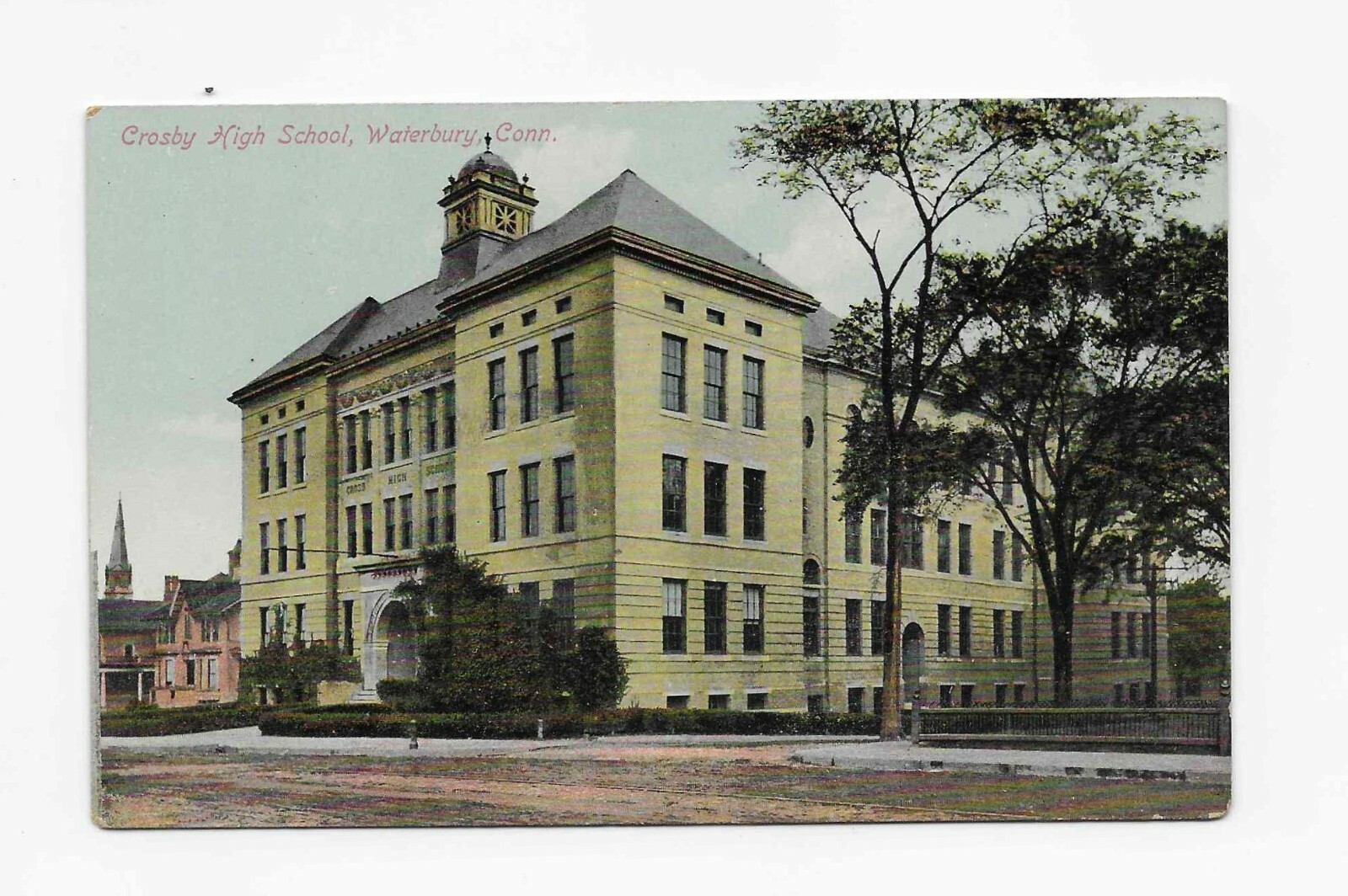Vintage Postcard** CROSBY HIGH SCHOOL ** WATERBURY CT eBay