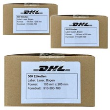 1500 DHL Etykiety wysyłkowe Samoprzylepne 910-300-700 Etykieta wysyłkowa Laser Łuk DIN