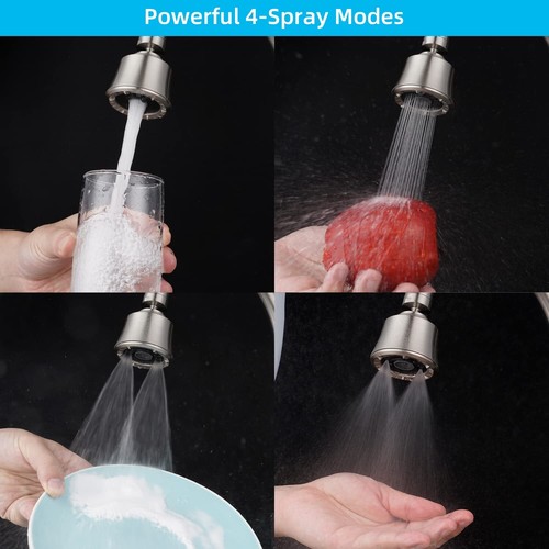 Sink Faucet Aerator,360°Big Angle Swivel Faucet Sprayer Head,Kitchen Sink Faucet - Picture 8 of 47