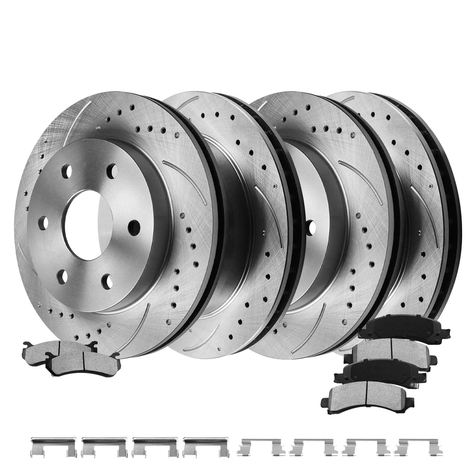 Front and Rear Rotors Brake Pads for Chevy GMC Suburban Avalanche Yukon XL1500 Foto 2 de 4