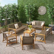 Alyssa Outdoor 6 Piece Sofa and Loveseat Chat Set