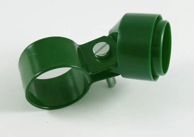BELGA Strebenkappe grün 38/40 mm + Schelle 38 mm für Maschendrahtzaun