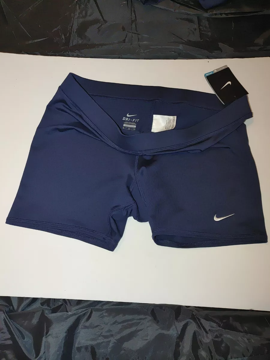 Nike Dri-Fit Fitted Compression Volleyball Shorts Navy 535657-419 Womens