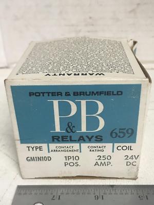 POTTER & BRUMFIELD RELAYS GM1N10D CONTACT ARRANGEMENT 1P10 POS. 659