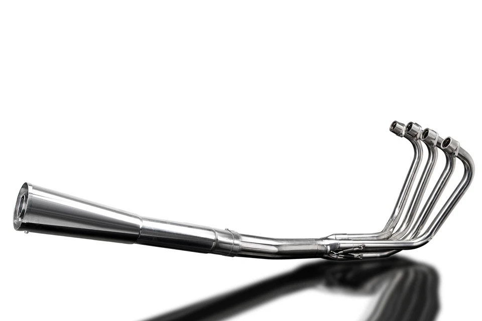Suzuki GS850L 1982-1984 Delkevic Full Exhaust 4-1 Stainless Megaphone Muffler — 第 3/4 张图片