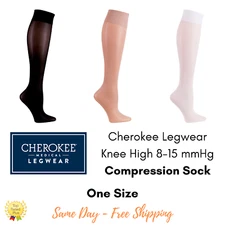Cherokee Legwear Knee High 8-15 mmHg Compression Socks , FASHION SUPPORT